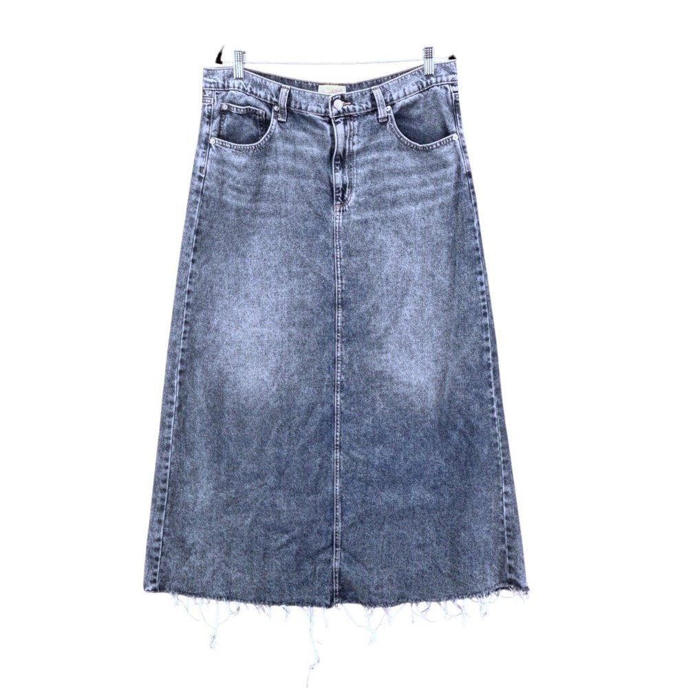 Universal Thread Denim Maxi Skirt 14 Distressed Western Classic Rodeo Fall